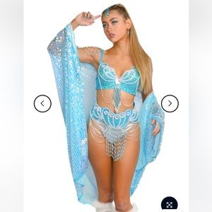 Aqua sequin kimono